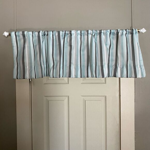 Essential home striped multi color curtain 2 panels available 56.5”x15.5” - Picture 1 of 5